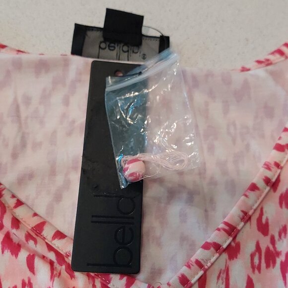 Belldini Pink Print Sleeveless Peplum Blouse Women's Size PXS - Picture 11 of 11